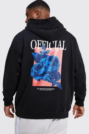 Plus Floral Official Box Back Print Hoodie