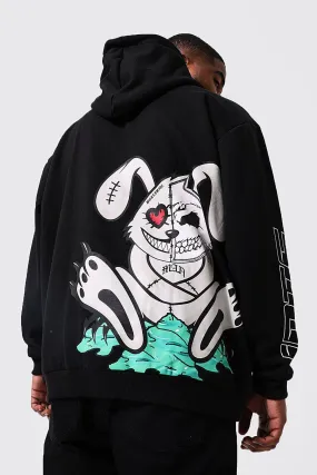 Plus Oversized Evil Bunny Hoodie