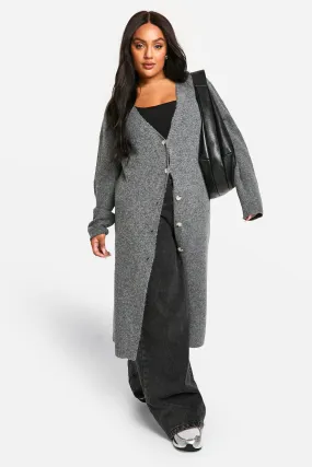 Plus Soft Knit Longline Knitted Cardigan