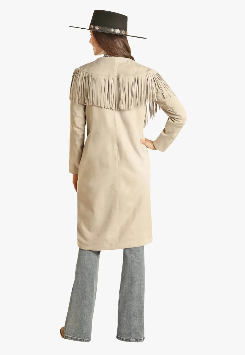 Powder River Womens Long Suede Fringe Jacket