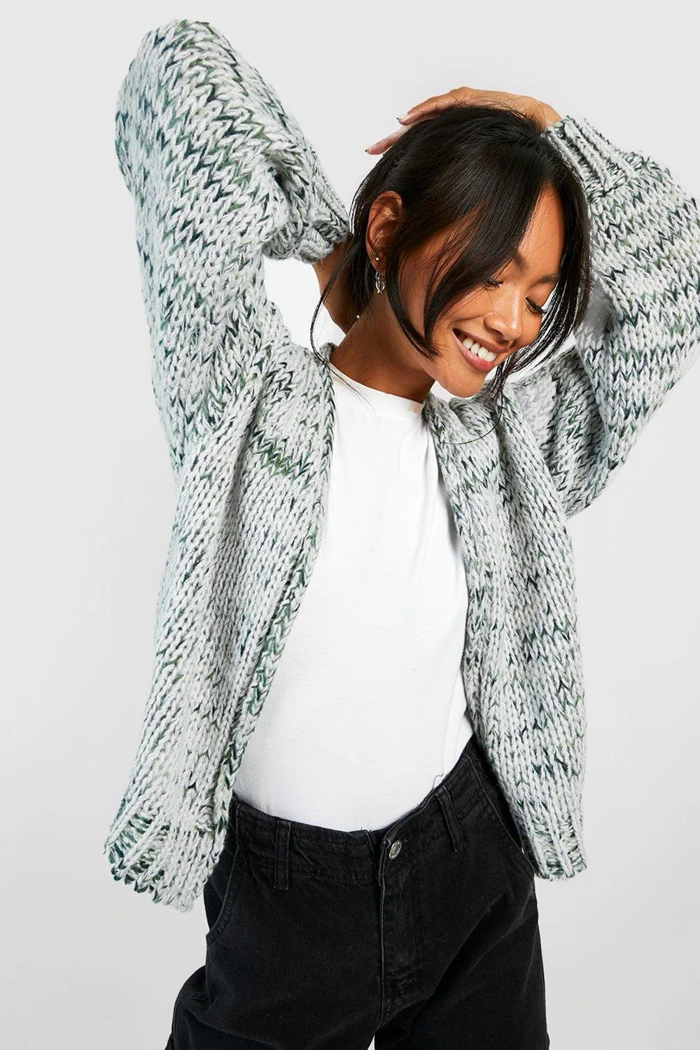 Premium Chunky Multicolor Marl Crop Cardigan