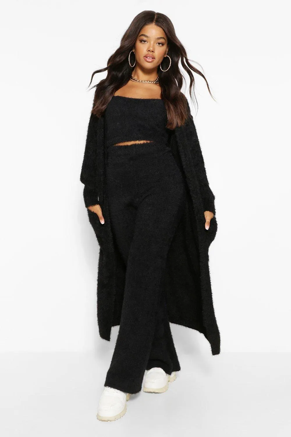 Premium Soft Fluffy Knit Maxi Cardigan