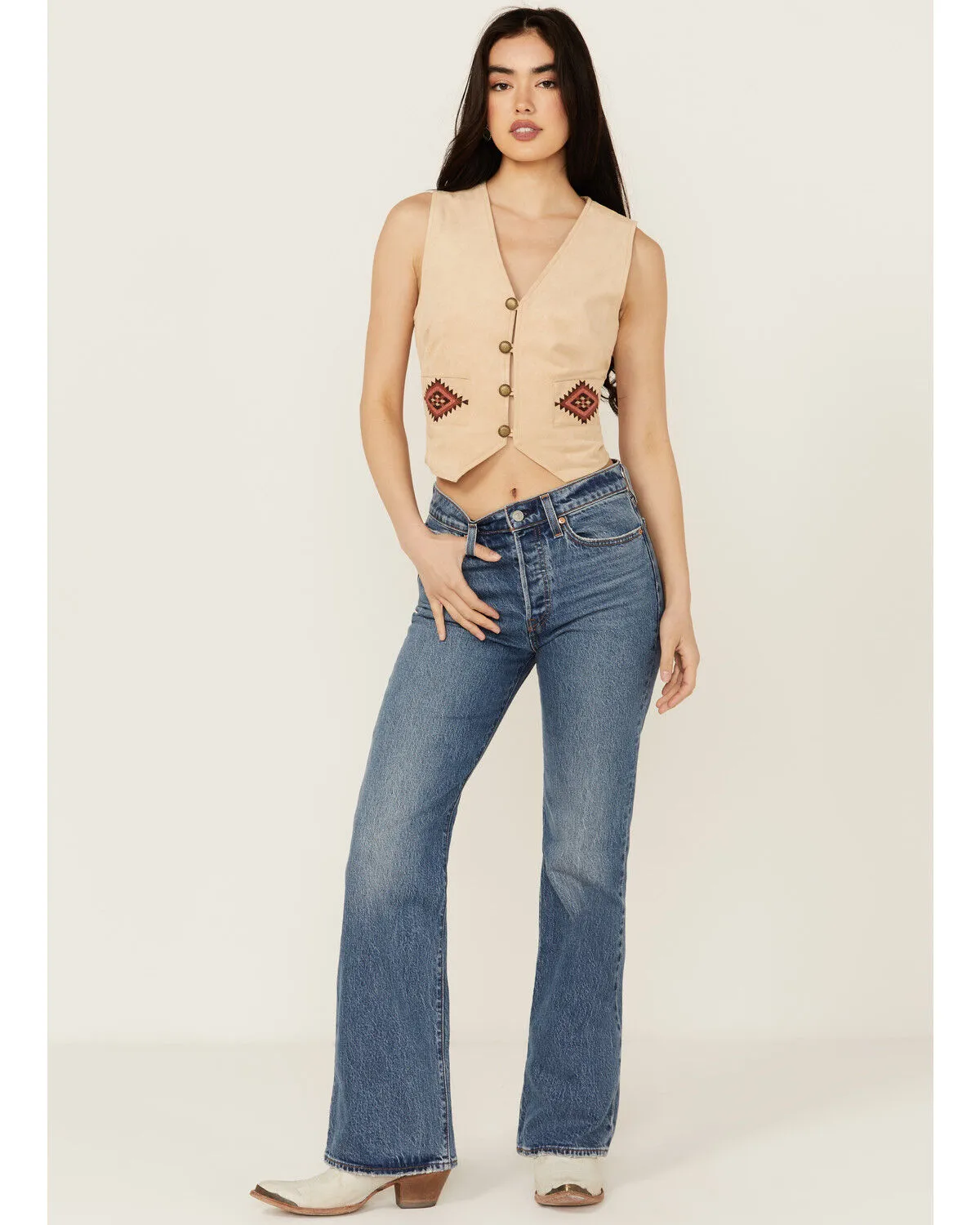 Product Name:  Levi's Premium Fair Point Women's Medium Wash High Rise Straight Stretch Denim Jeans