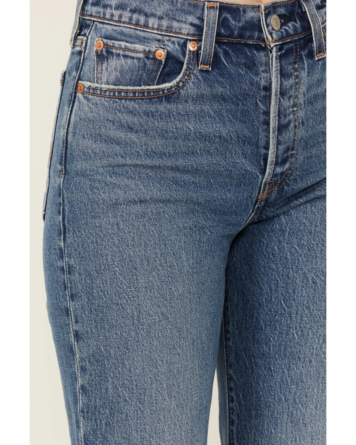 Product Name:  Levi's Premium Fair Point Women's Medium Wash High Rise Straight Stretch Denim Jeans