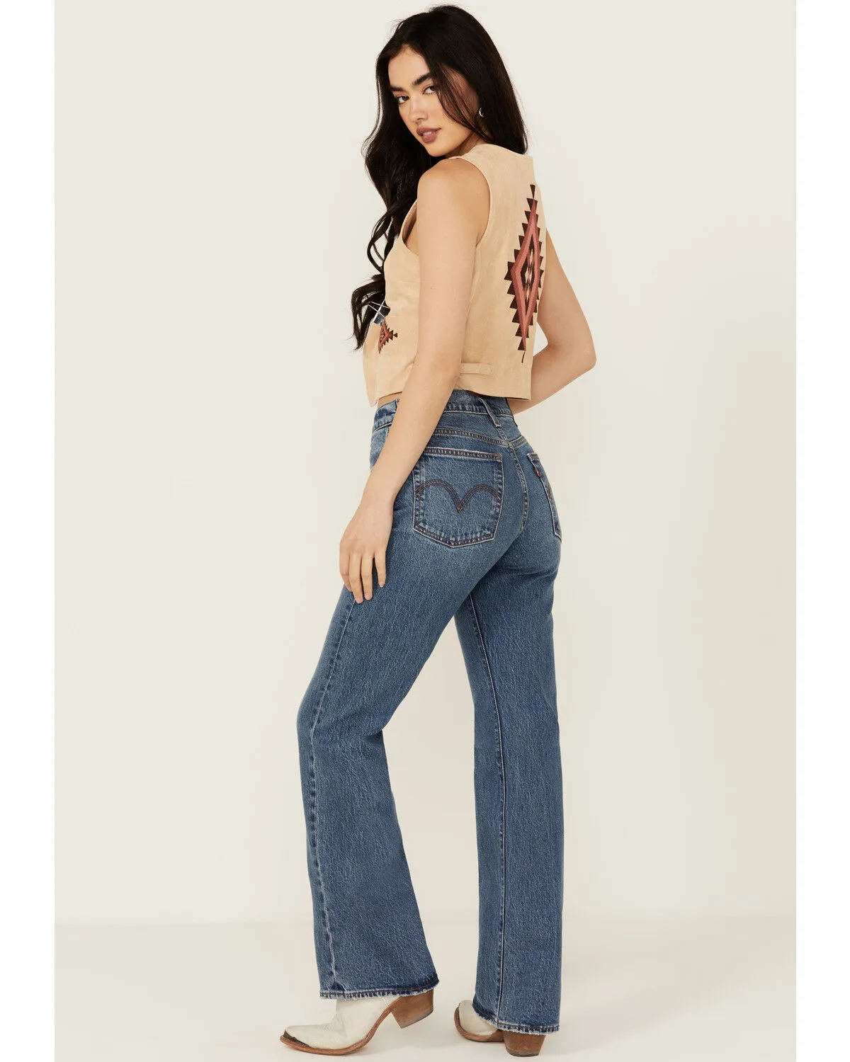 Product Name:  Levi's Premium Fair Point Women's Medium Wash High Rise Straight Stretch Denim Jeans