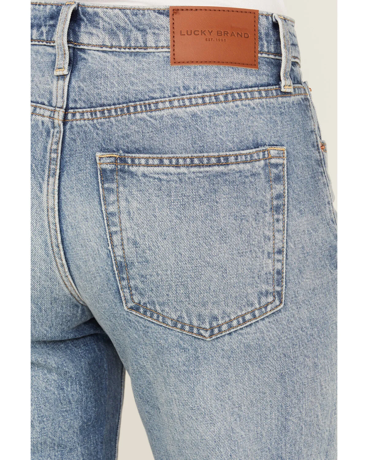 Product Name:  Lucky Brand Women's Medium Wash Mid Rise Boy Straight Jeans