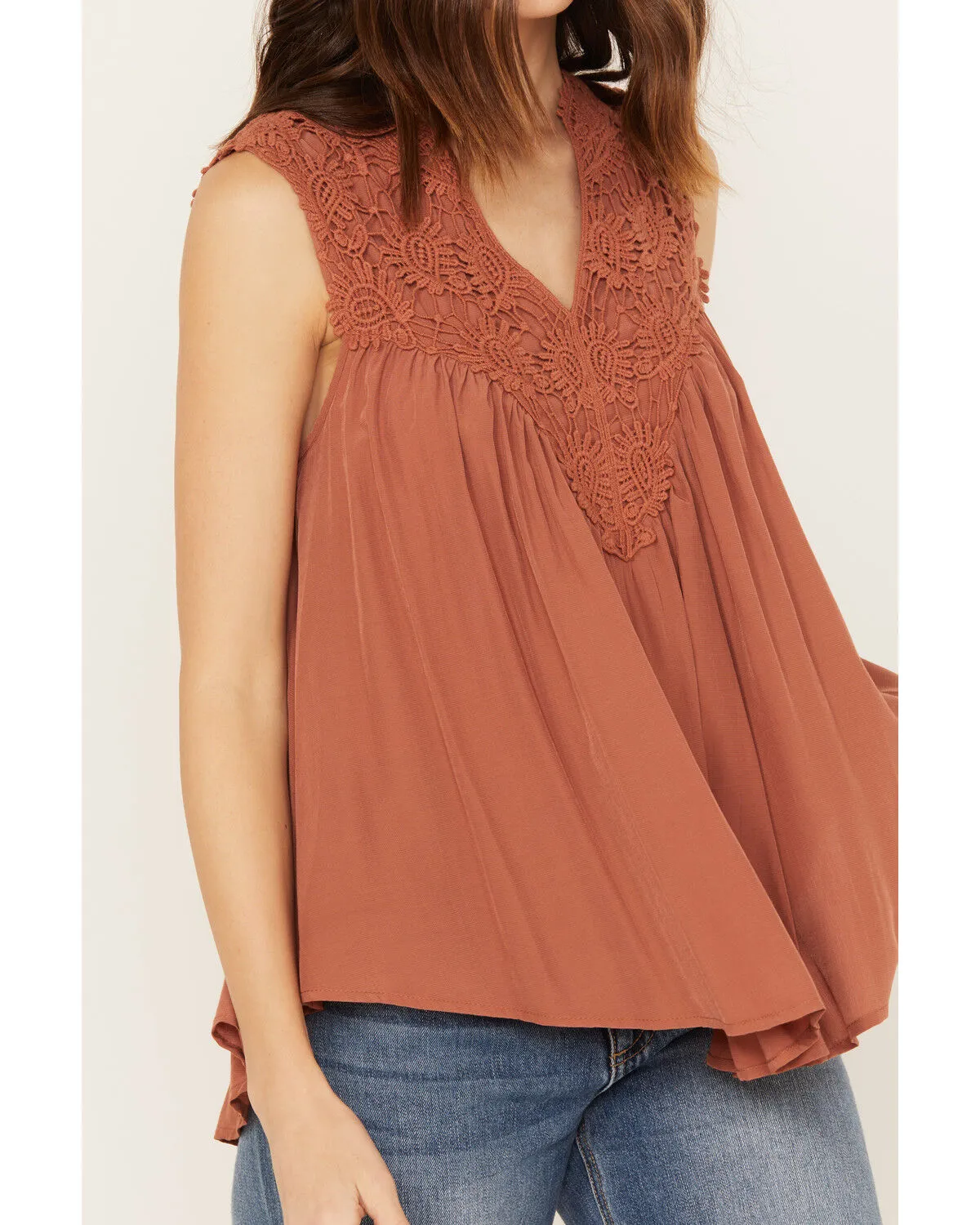 Product Name:  Molly Bracken Women's Crochet Sleeveless Peasant Top