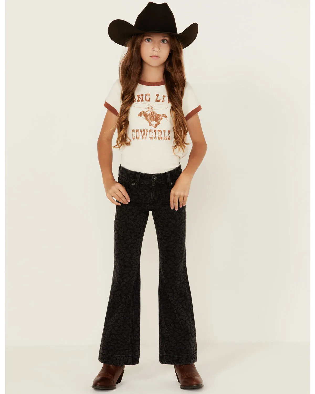 Product Name:  Rock & Roll Denim Girls' Cheetah Print Trouser Jeans