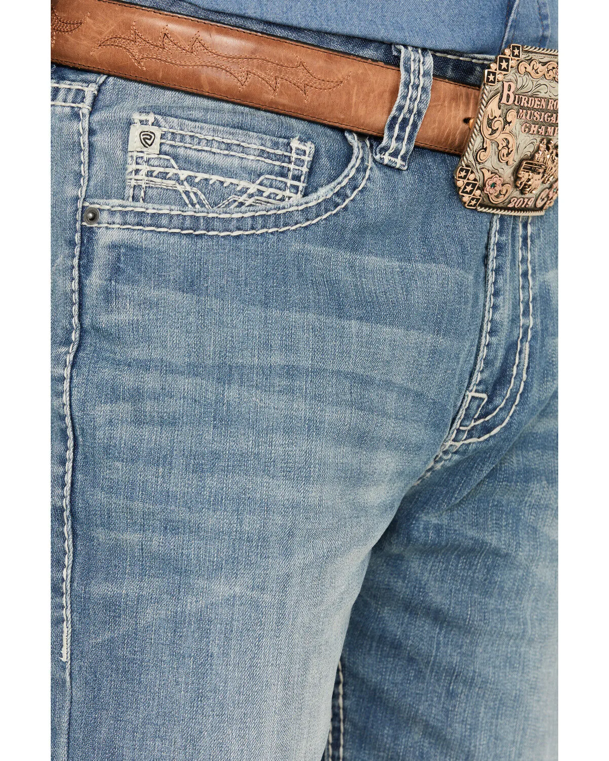 Product Name:  Rock & Roll Denim Men's Double Barrel Light Vintage Wash Relaxed Straight Stretch Jeans