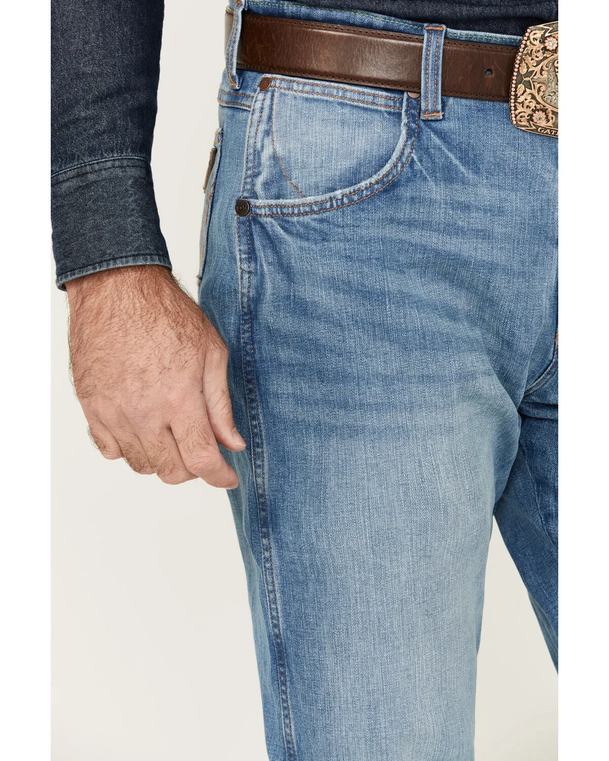 Product Name:  Wrangler Retro Men's Fergus Medium Wash Slim Straight Stretch Denim Jeans