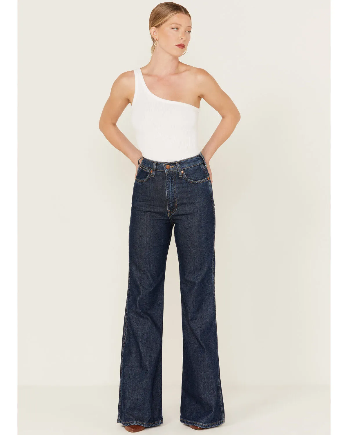 Product Name:  Wrangler Women's Wanderer High Rise Wide Leg Stretch Denim Jeans