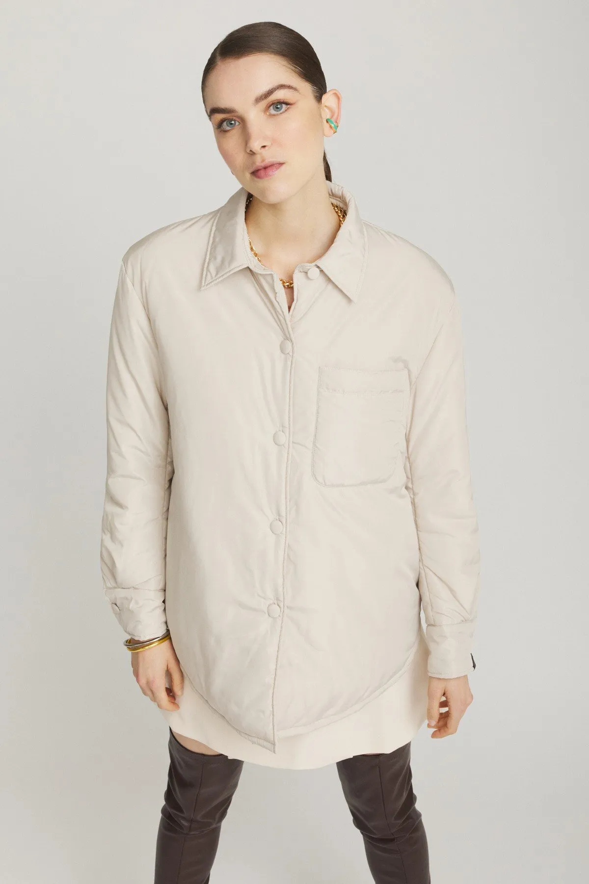 Puffer shirt jacket