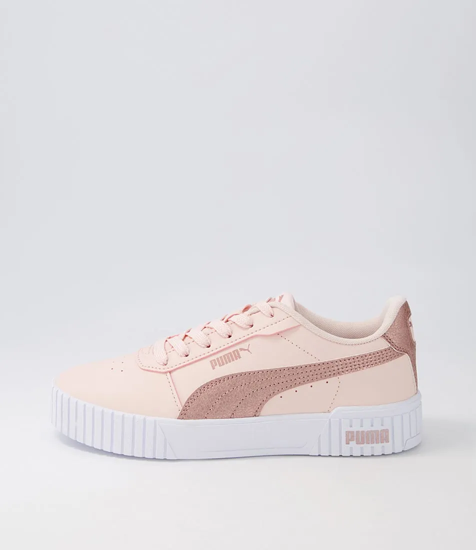 PUMA Carina 2.0 Dist W Pink Rose Gold Leather Sneakers