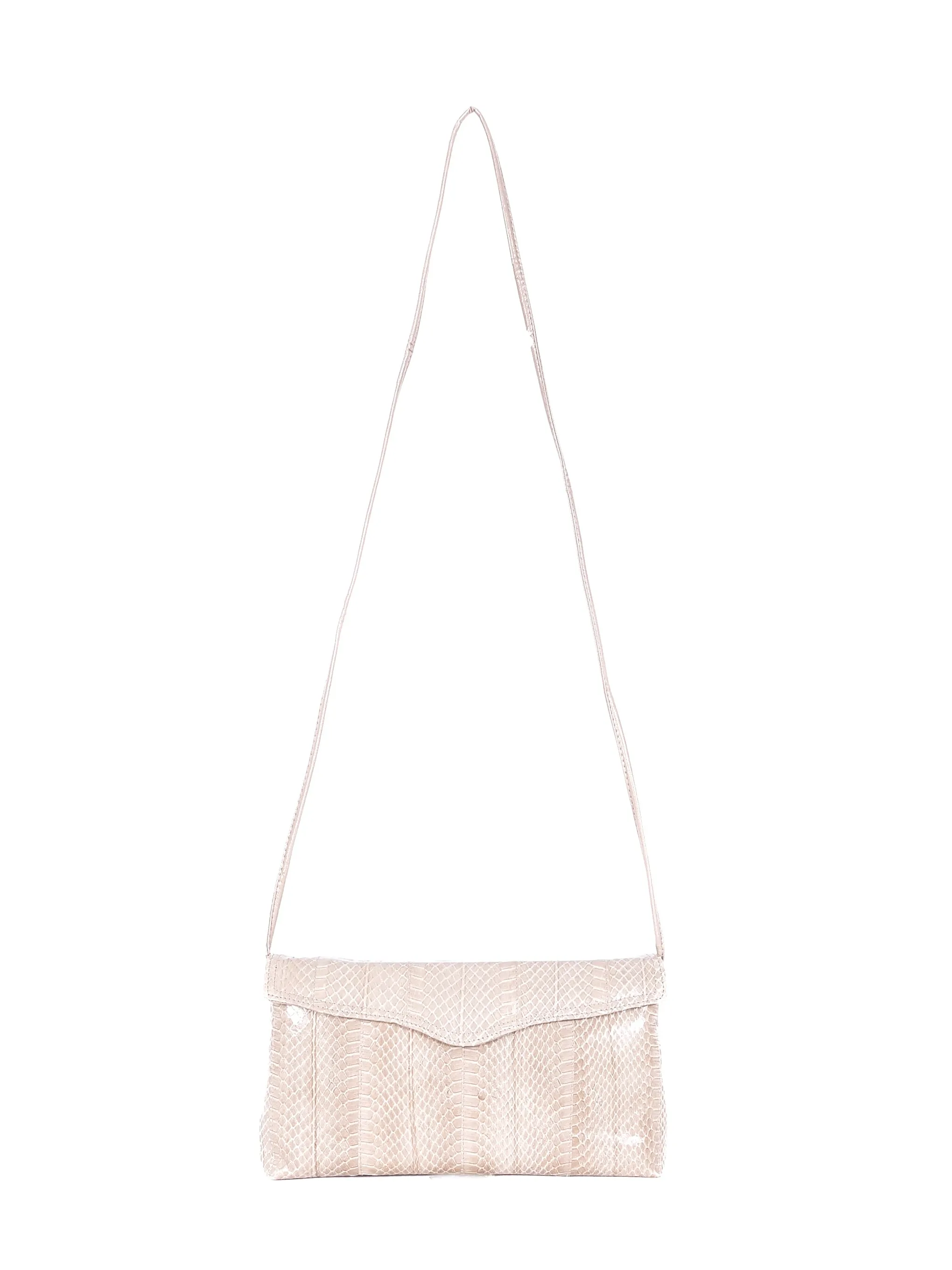 Putty Snakeskin Convertible Clutch