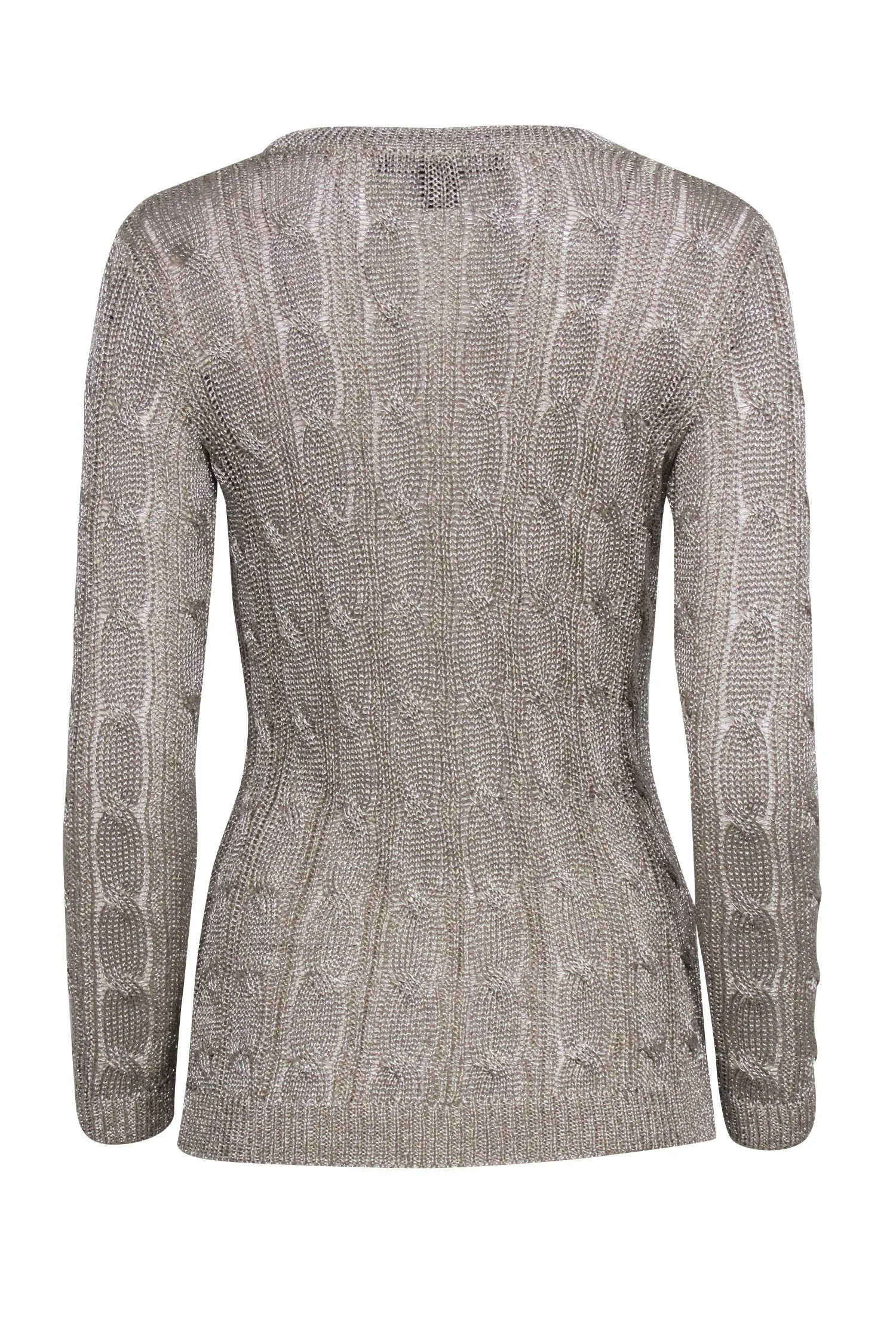 Ralph Lauren Black Label - Gold Metallic Knit Cardigan Sz XS