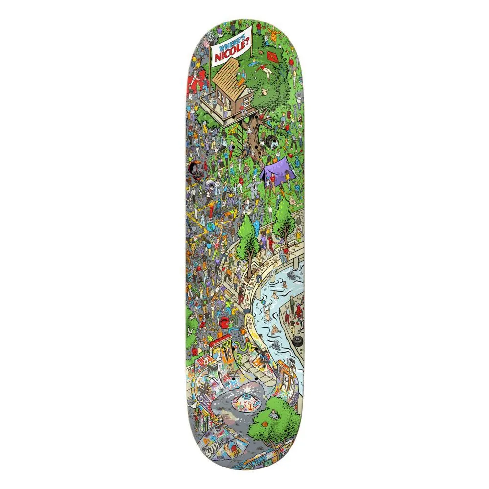 Real Skateboard Deck Nicole Where's Nicole Multi Stains 8.25