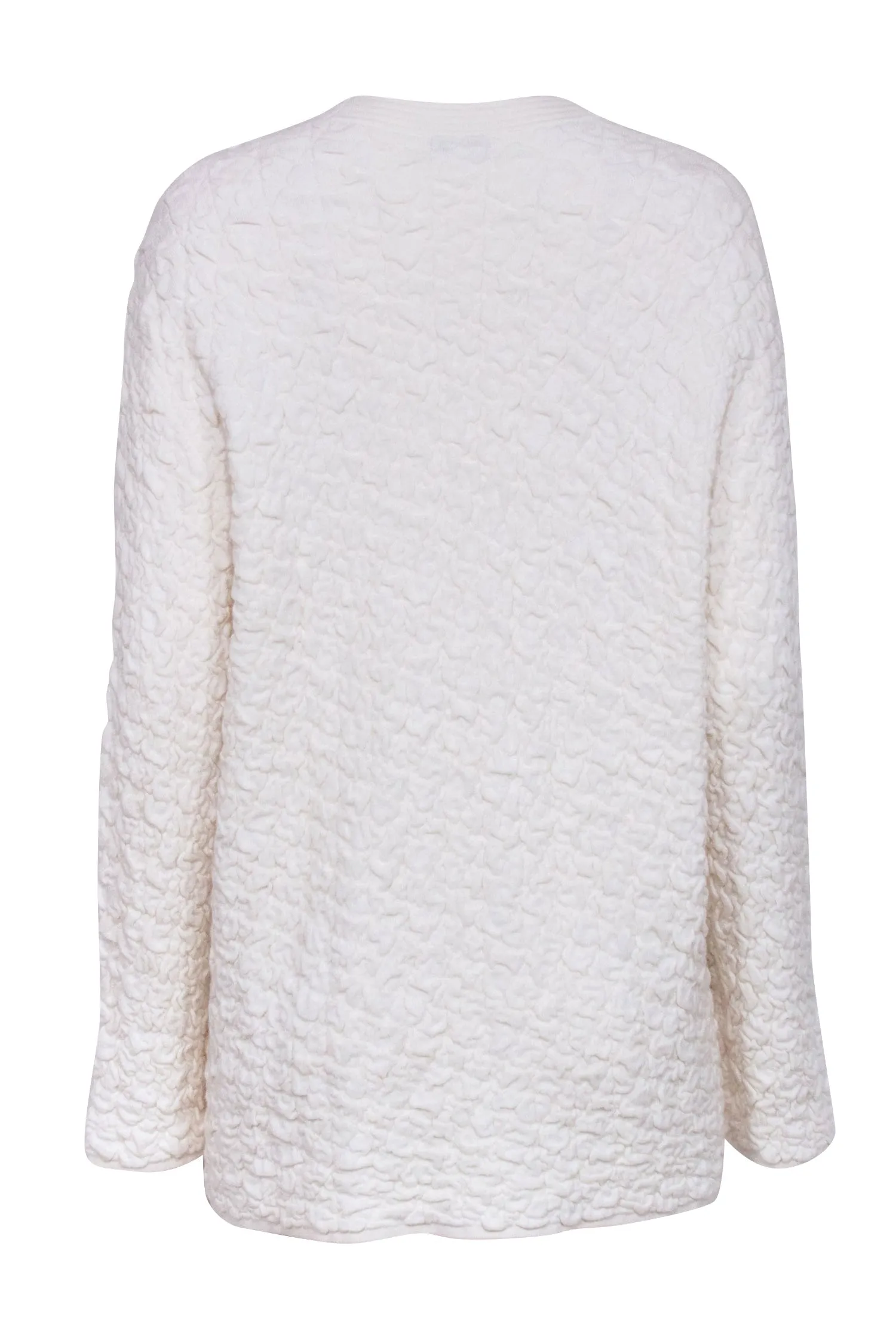 Rebecca Taylor - Ivory Bubble Knit Textured V-Neck Cardigan Sz M