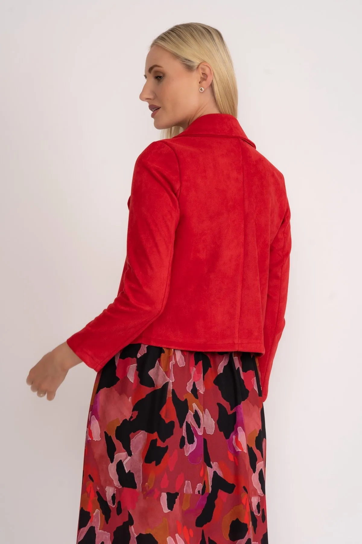 Red Suede Cover Up Jacket