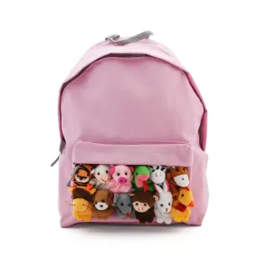 Regina Pink Backpack With Mini Peluches For Girls And Teenagers