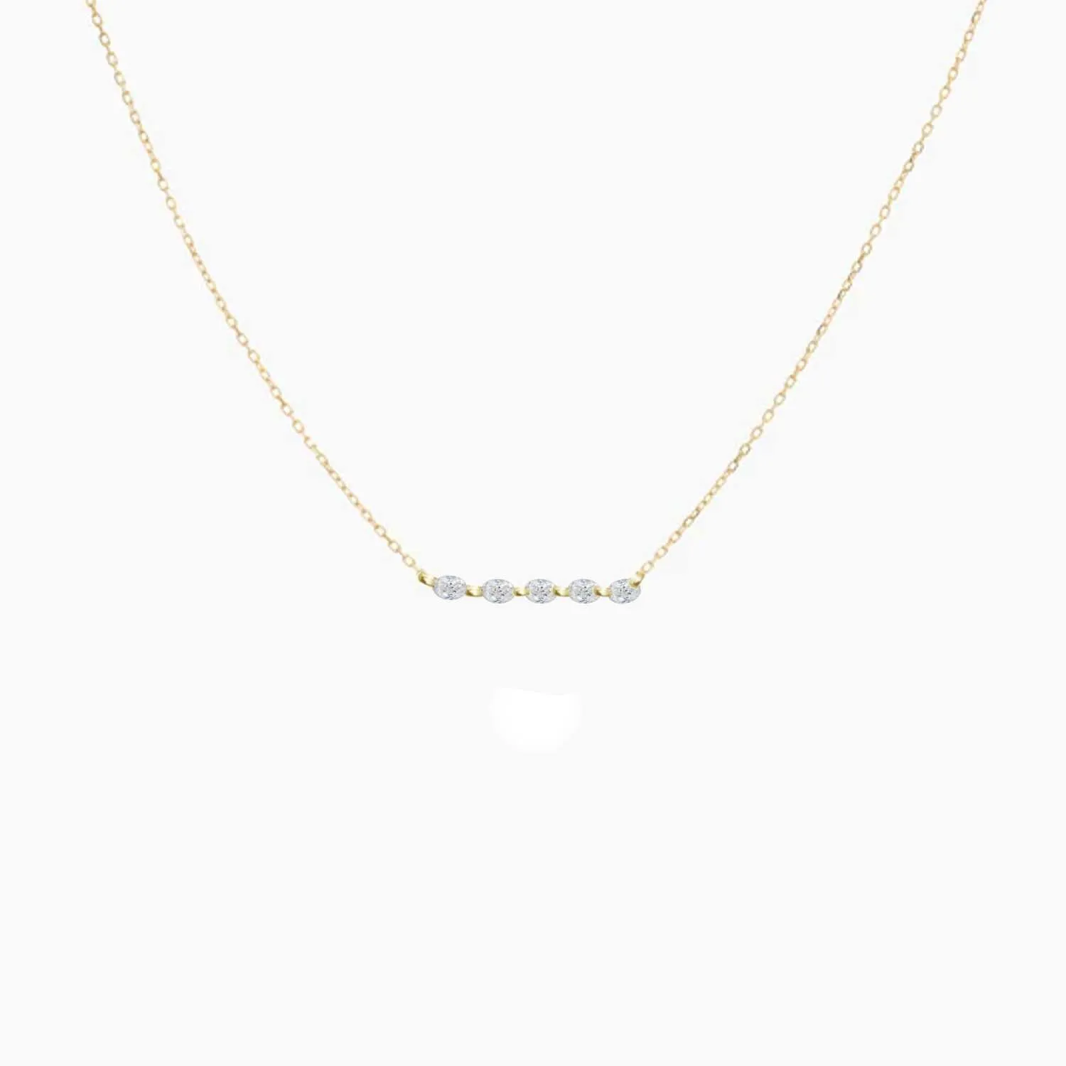Rising Star Oval Diamond Tennis Necklace