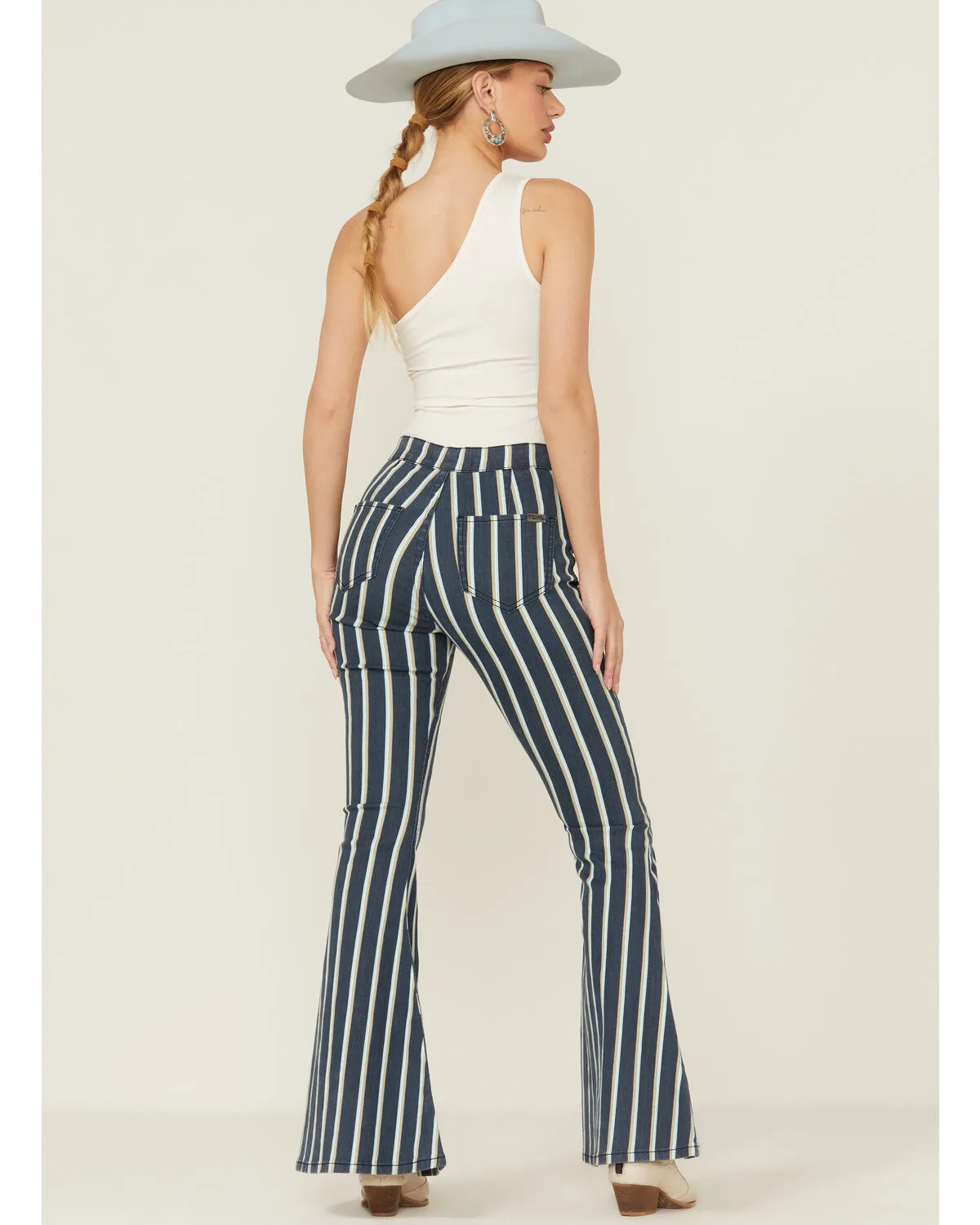 Rock & Roll Denim Women's Bargain Bell Stripe Flare Jeans