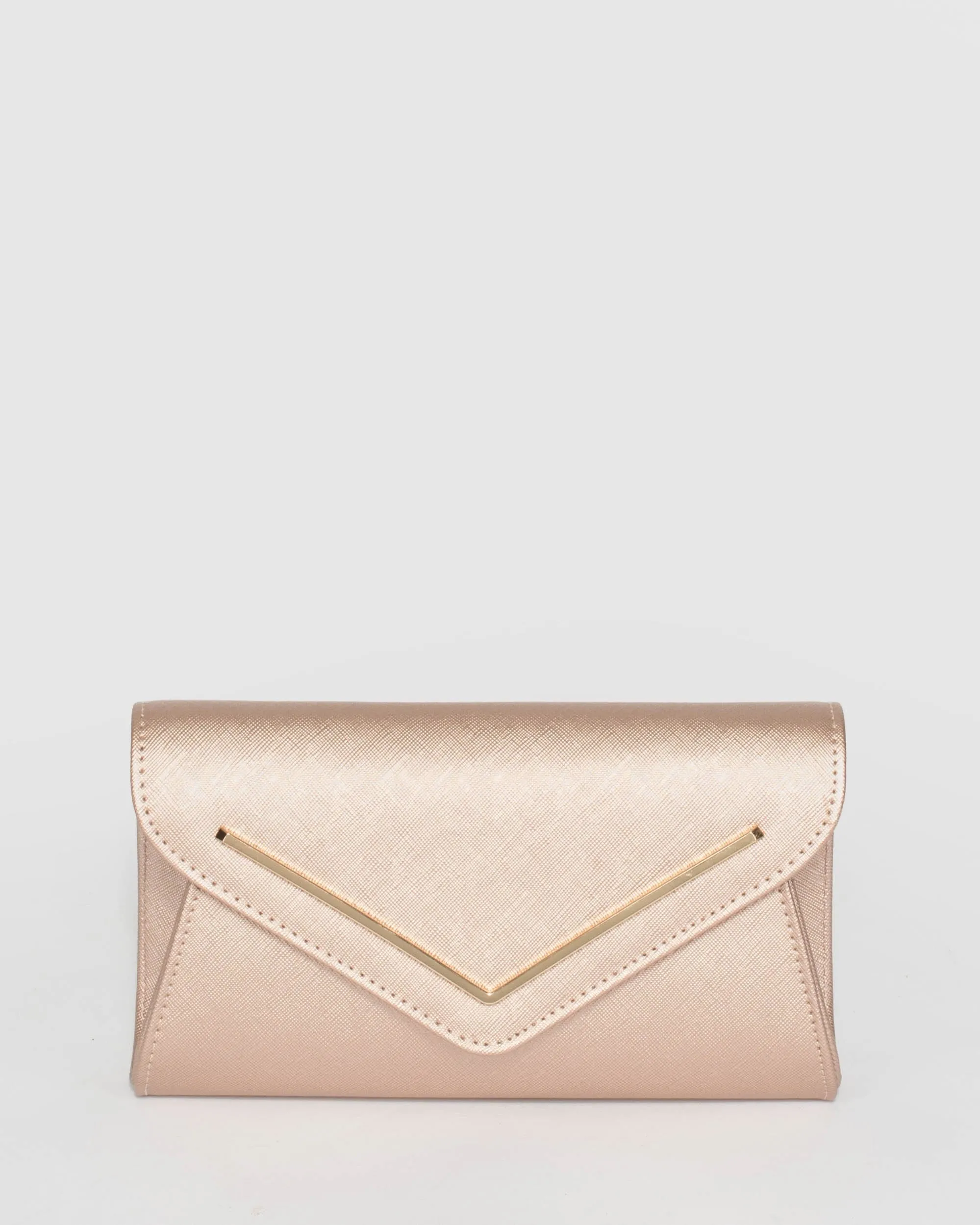 Rose Gold Clare Bar Clutch Bag