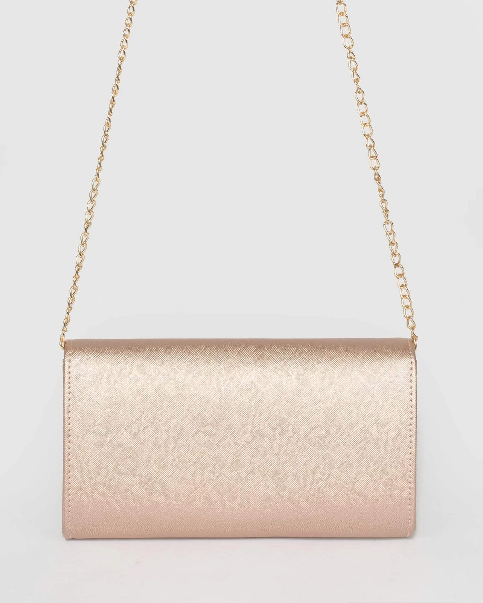 Rose Gold Clare Bar Clutch Bag