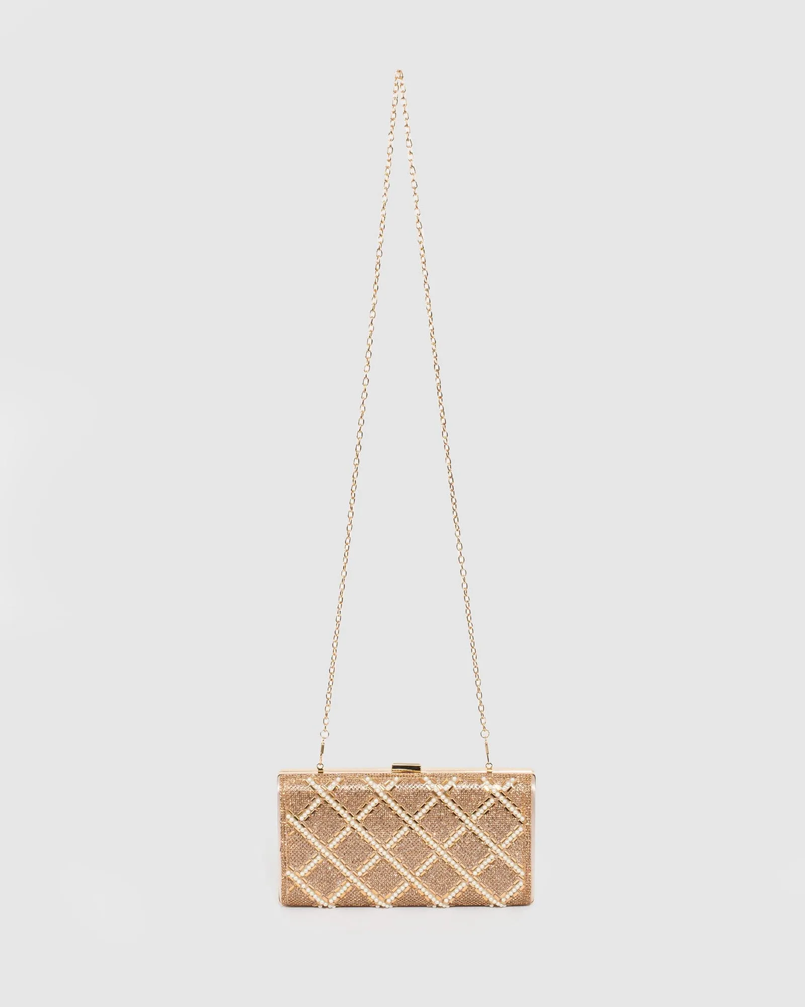 Rose Gold Emma Crystal Clutch Bag