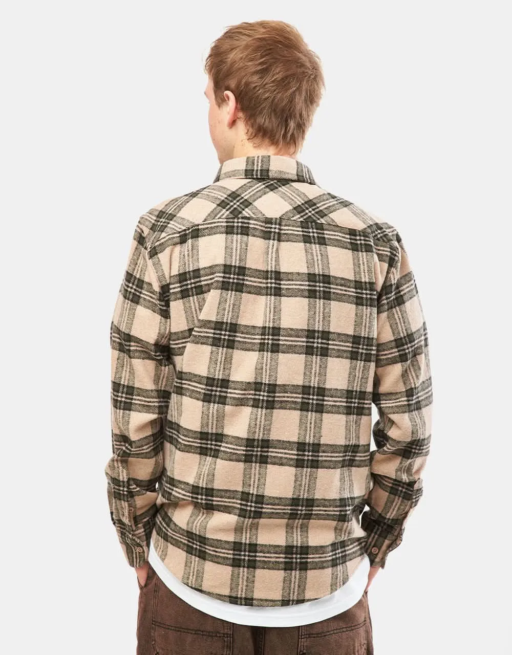 Route One Rydal Flannel Shirt - Natural/Green
