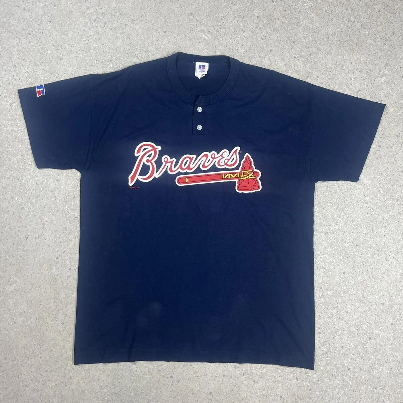 Russel Athletic button up baseball t-shirt XL