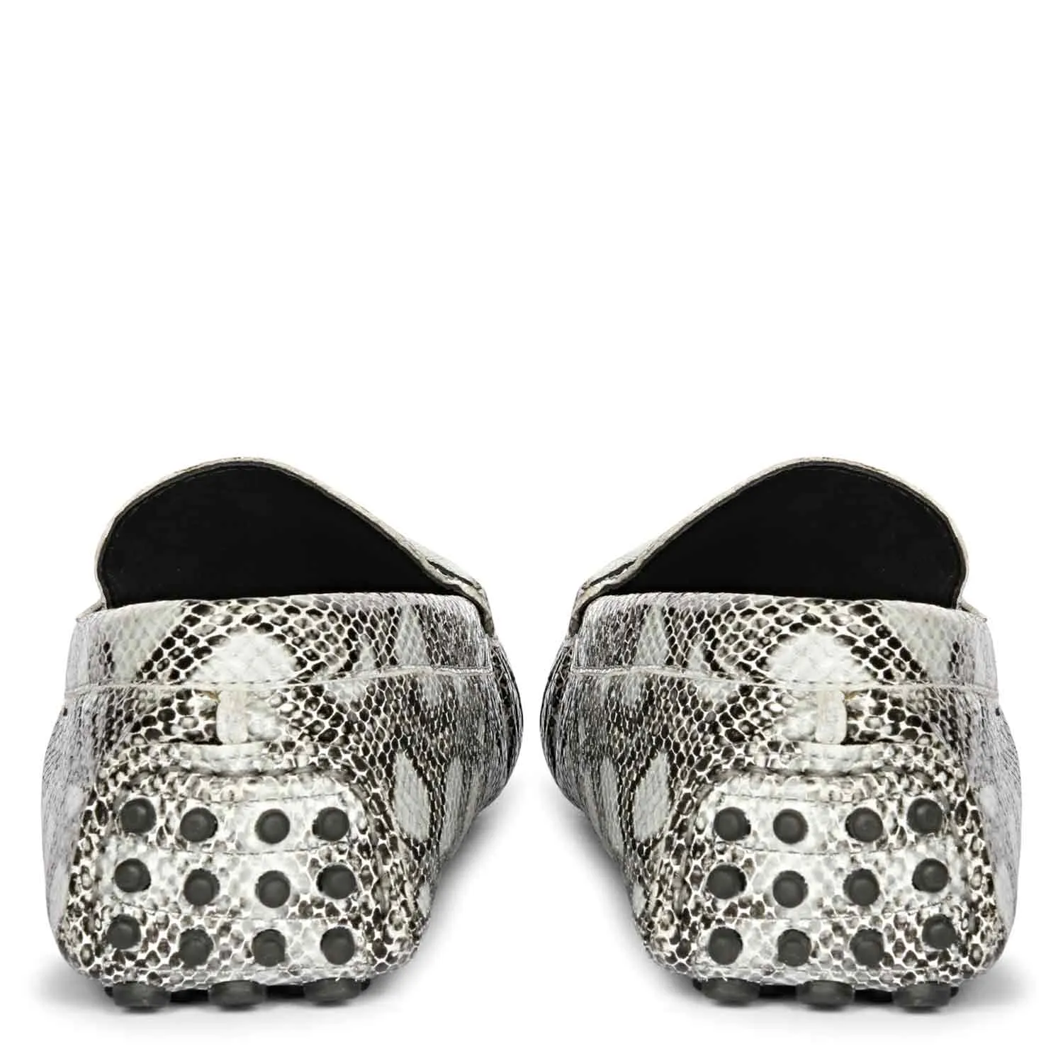 Saint Liana Black & Grey Woven Leather Loafers