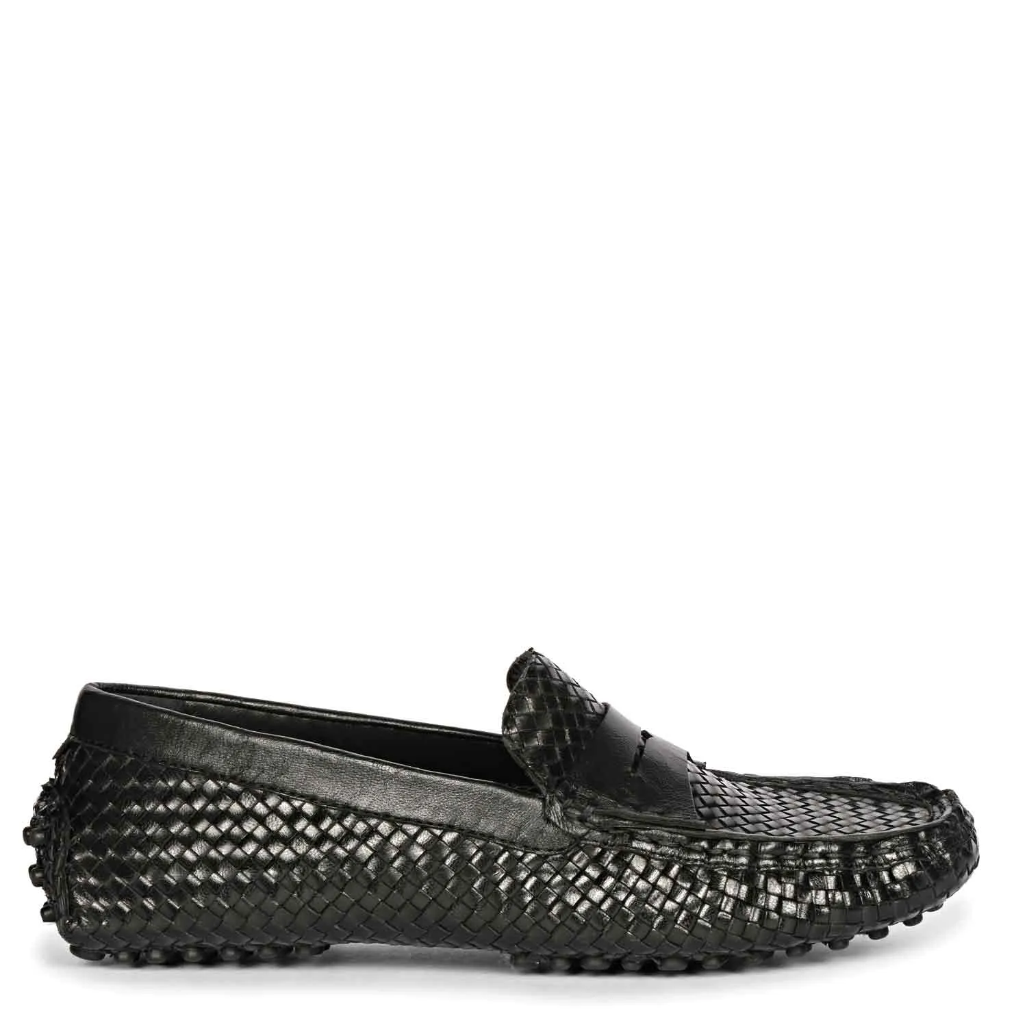 Saint Liana Black Woven Leather Loafers