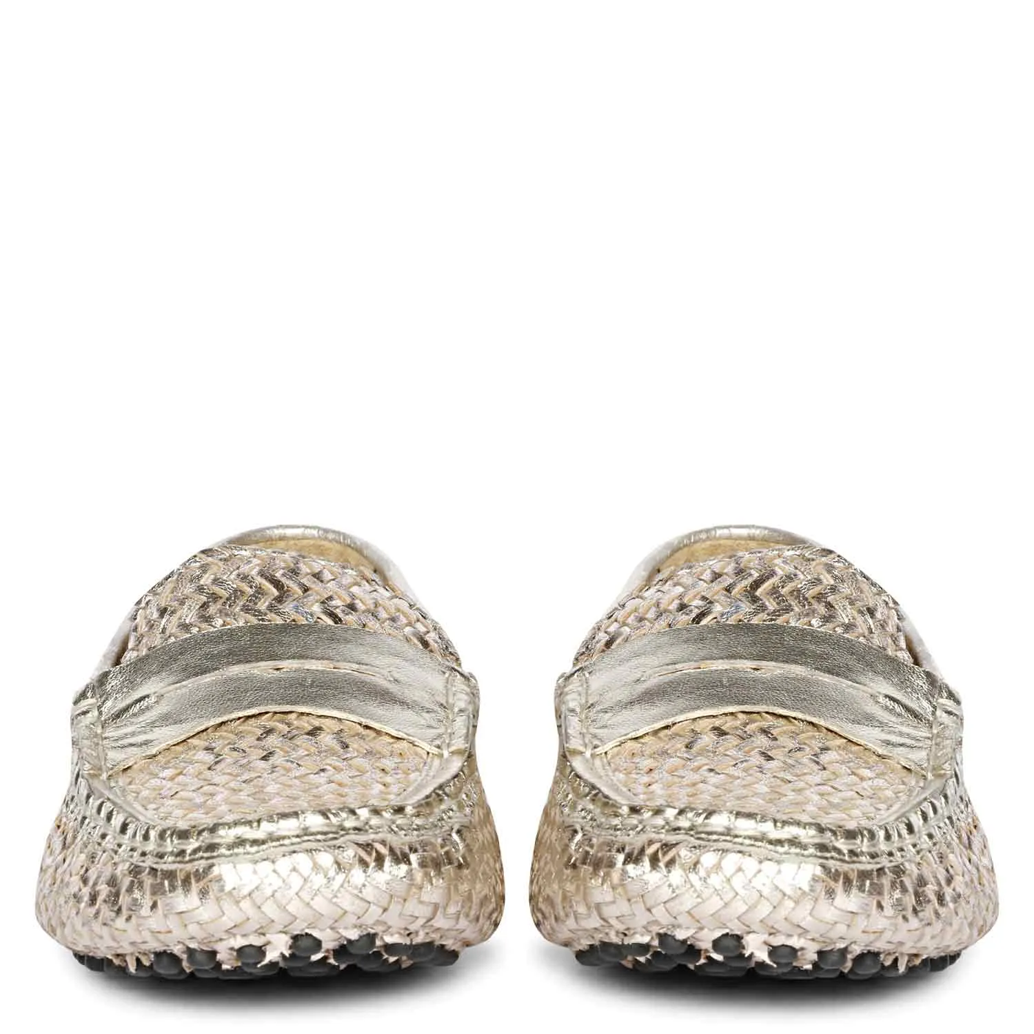 Saint Liana Platin Woven Leather Loafers