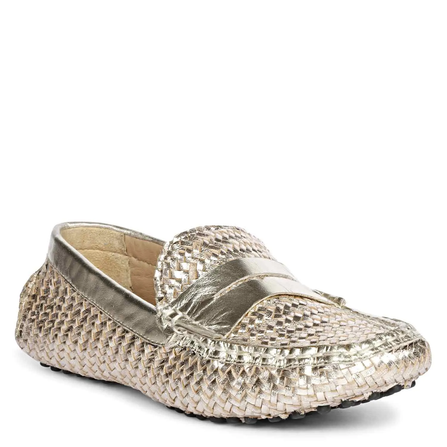 Saint Liana Platin Woven Leather Loafers