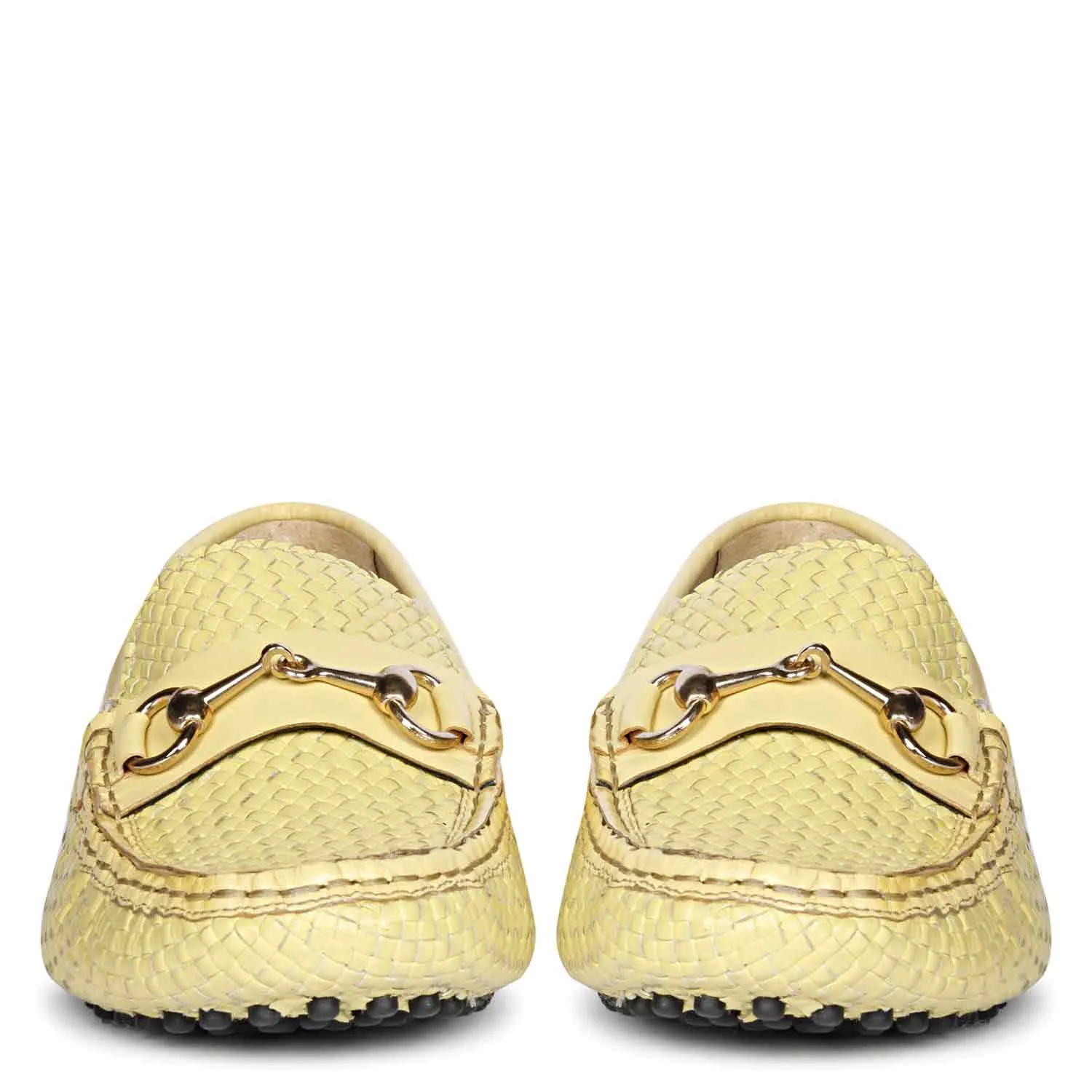 Saint Lucy Lime Woven Leather Loafers