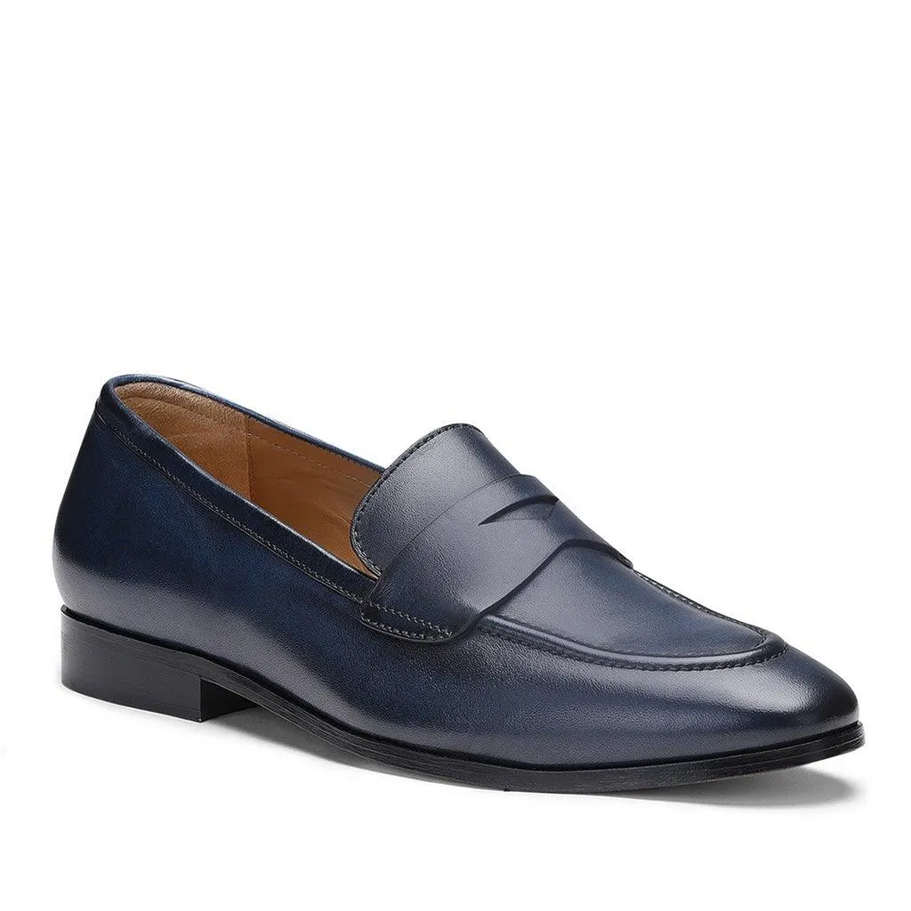 Saint Lukonin  Toned Navy Leather Loafers