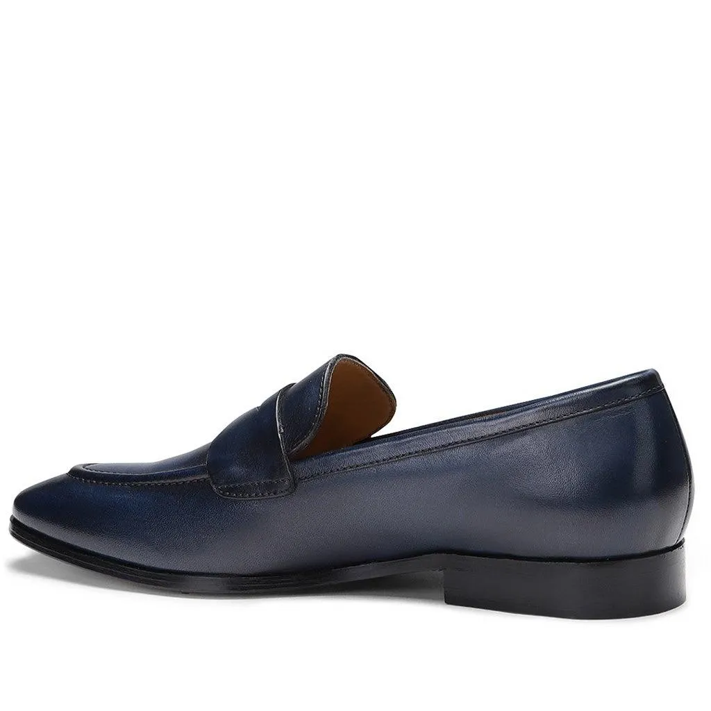 Saint Lukonin  Toned Navy Leather Loafers