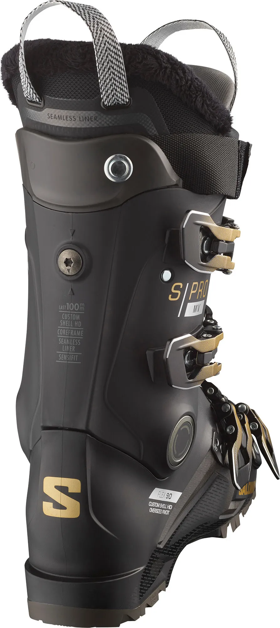 Salomon Women's S/Pro MV 90 Black/Gold Met./Beluga | Buy Salomon Women's S/Pro MV 90 Black/Gold Met./Beluga here | Out