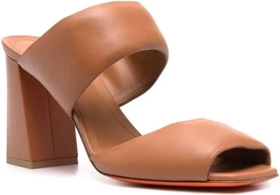 Santoni 90mm Cactus open-toe mules Brown