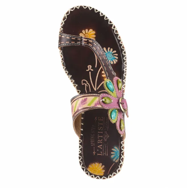  Santorini Slide Sandal in Brown CLOSEOUTS  