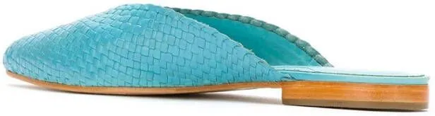 Sarah Chofakian braided leather mules Blue