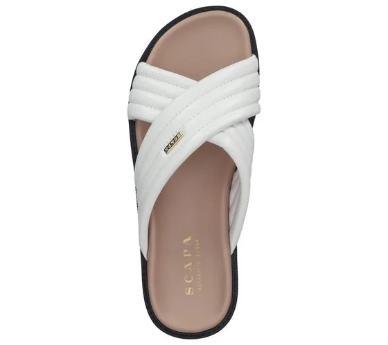 SCAPA mules pour femmes chaussures d'été légèrement rembourrées Fabriqué en Italie 21/9916 100 1099452 Blanc