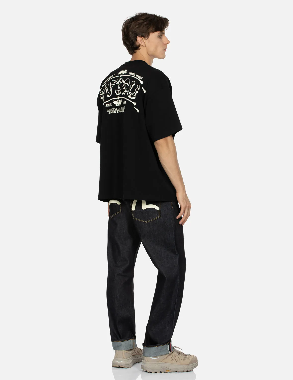 Seagull Print Baggy Fit Denim Jeans #2000