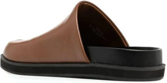Senso Zen flat leather mules Brown