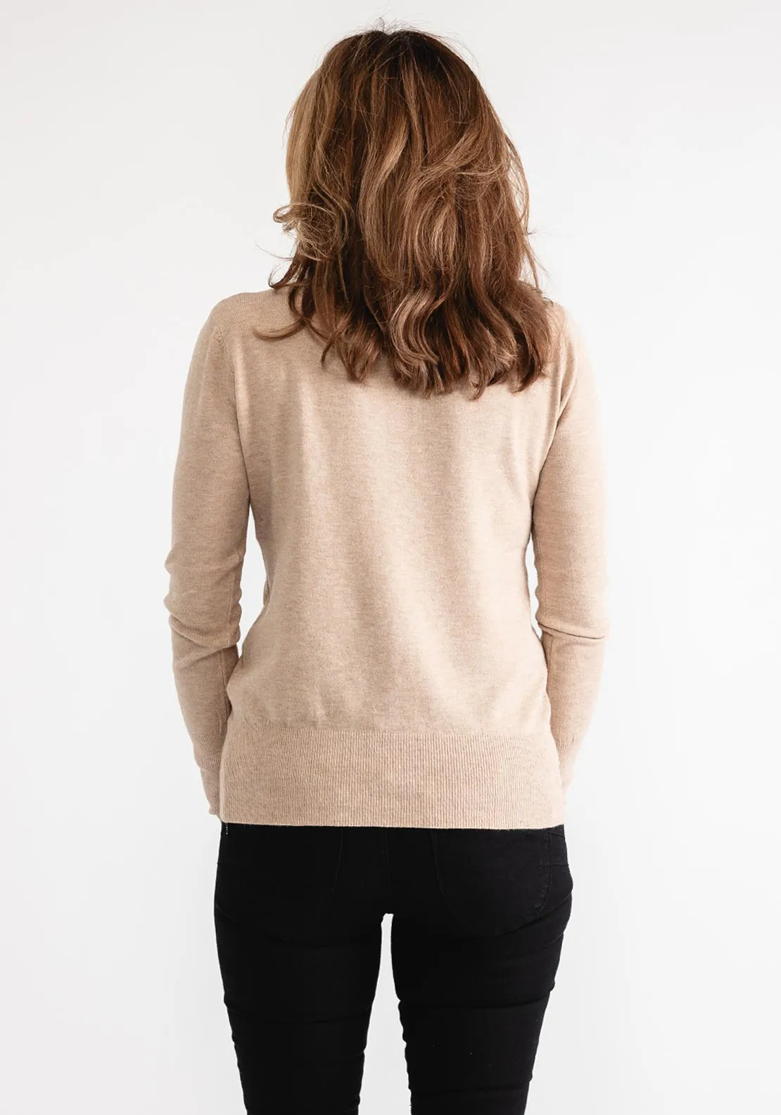 Serafina Collection Polo Neck Sweater, Beige
