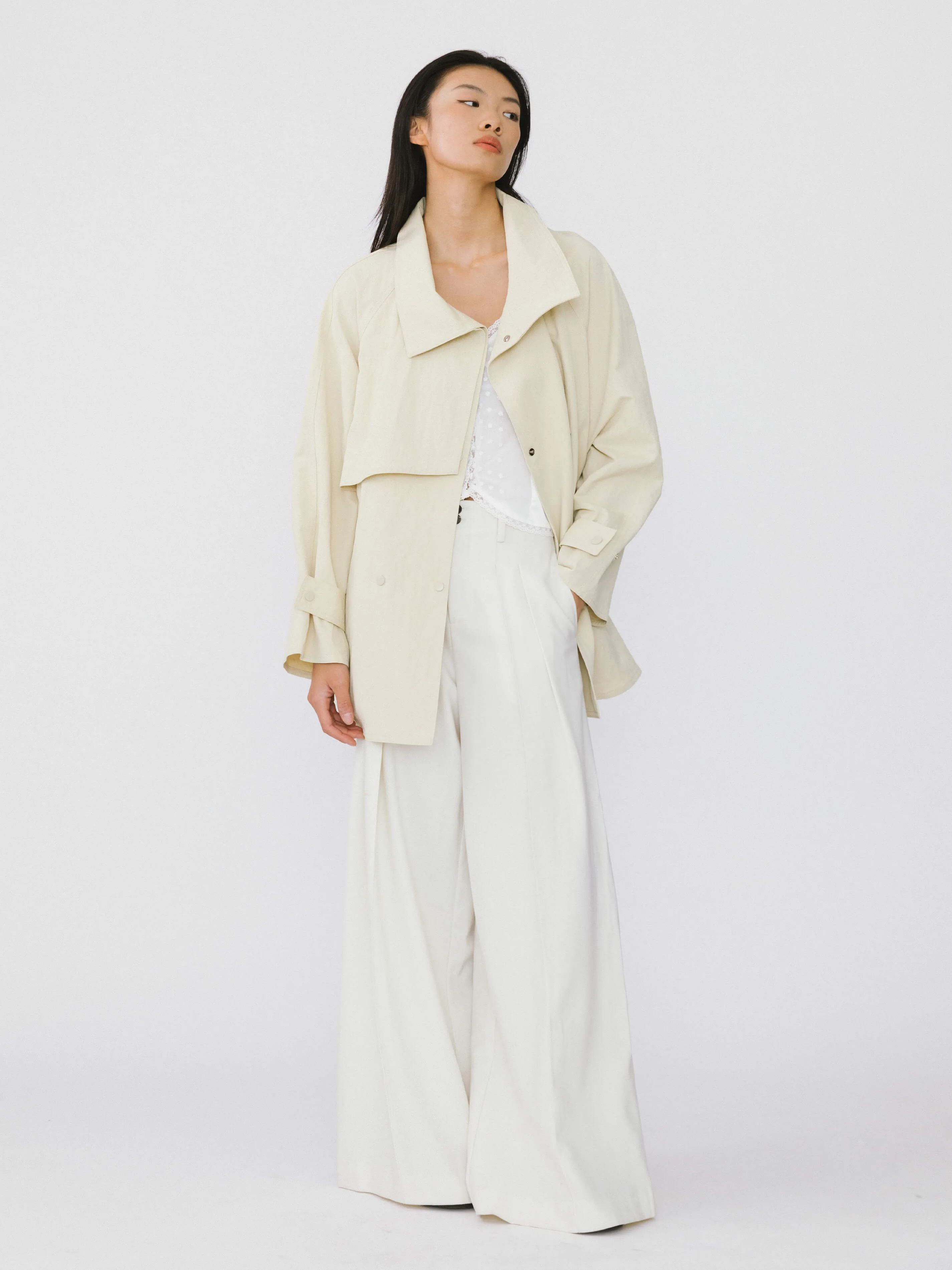 Short Length Belted Trench Coat