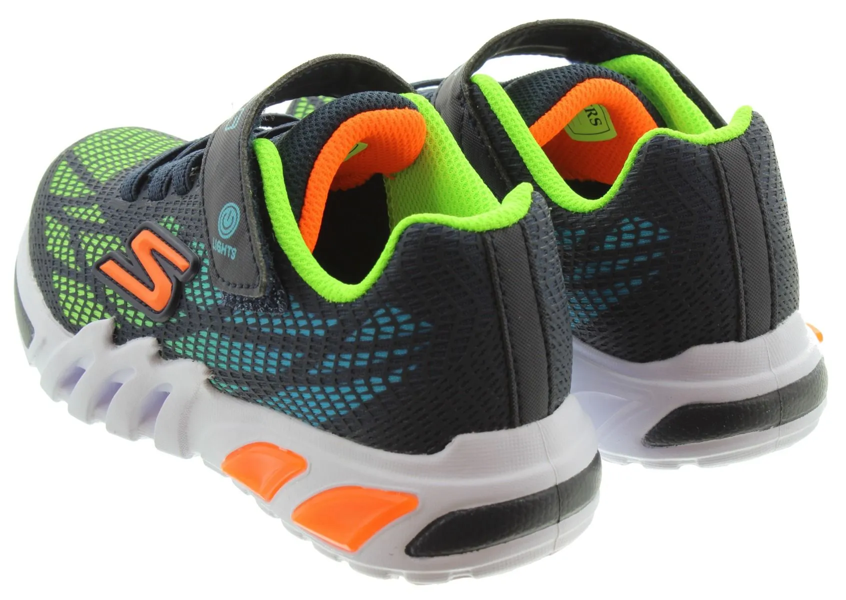 SKECHERS Kids 400137L Flex Glow Trainers In Navy Multi