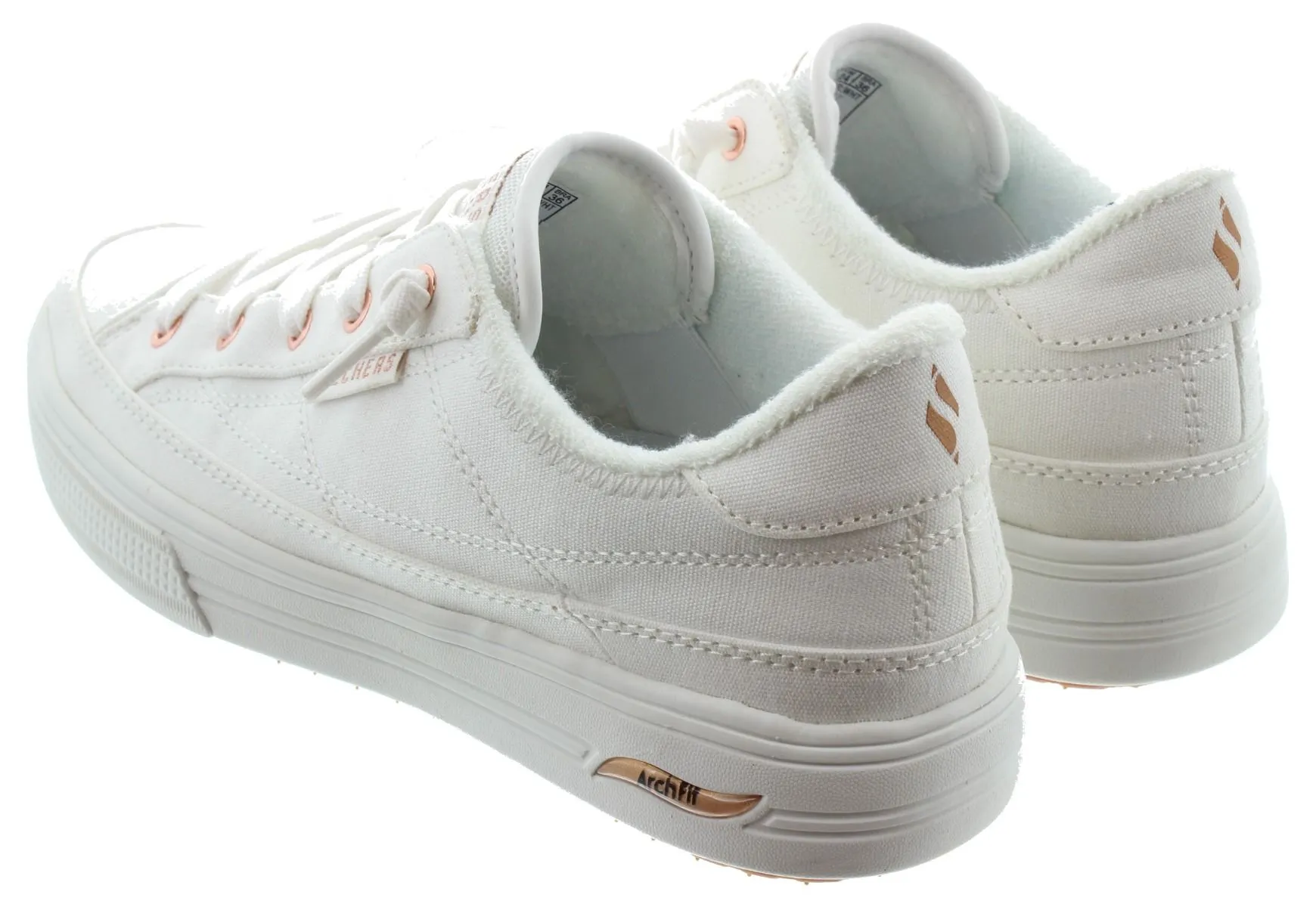 SKECHERS Ladies 177190 Arcade Archfit Trainers In White