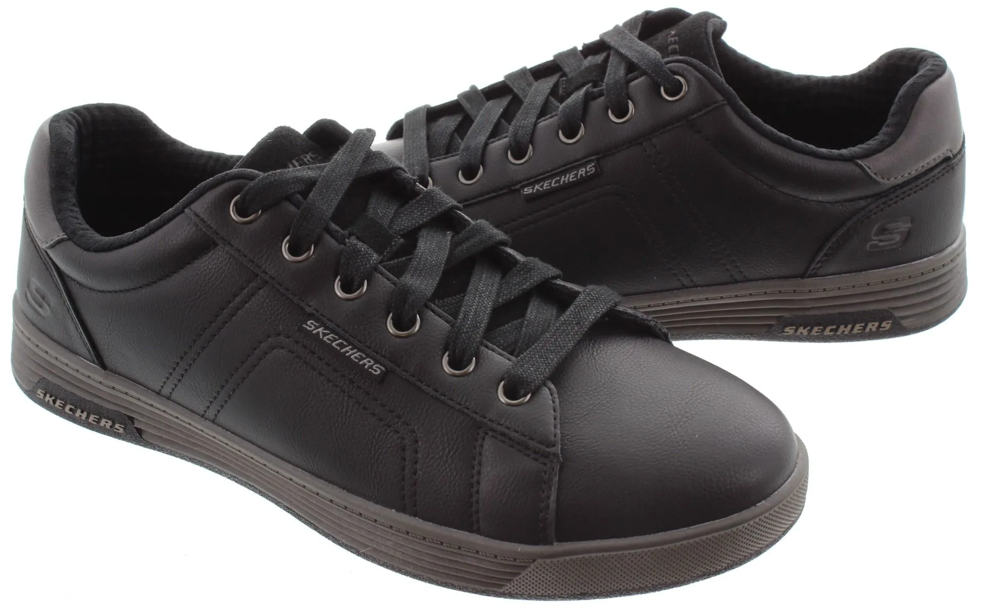 SKECHERS Mens 210946 Lace Trainers In Black