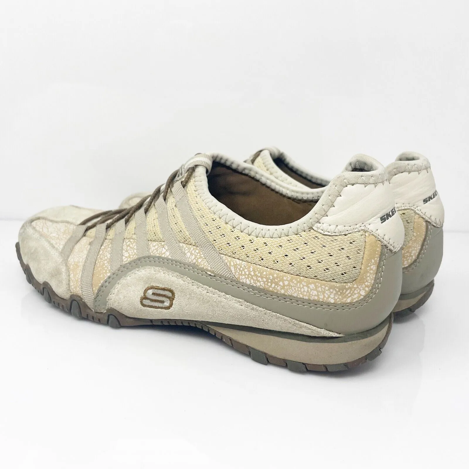 Skechers Womens Bikers 21552 Beige Running Shoes Sneakers Size 9